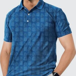 NWT HAPPY BAY blue pineapple polo